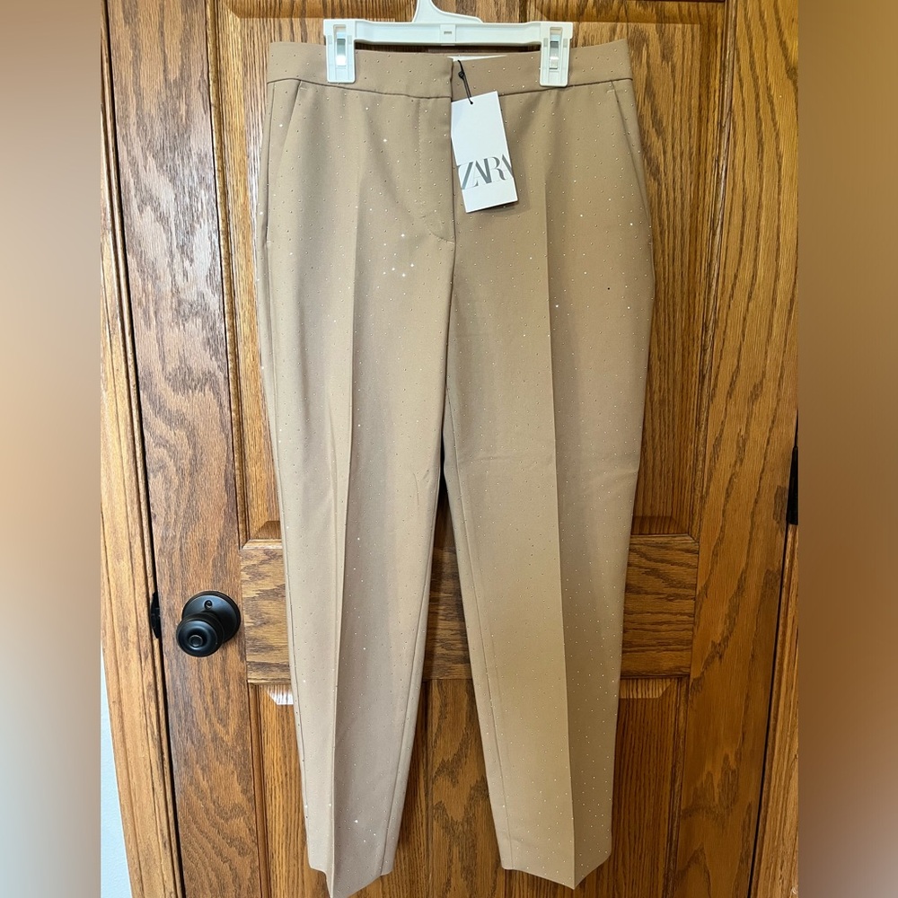 Zara tailored sequined brown pants!